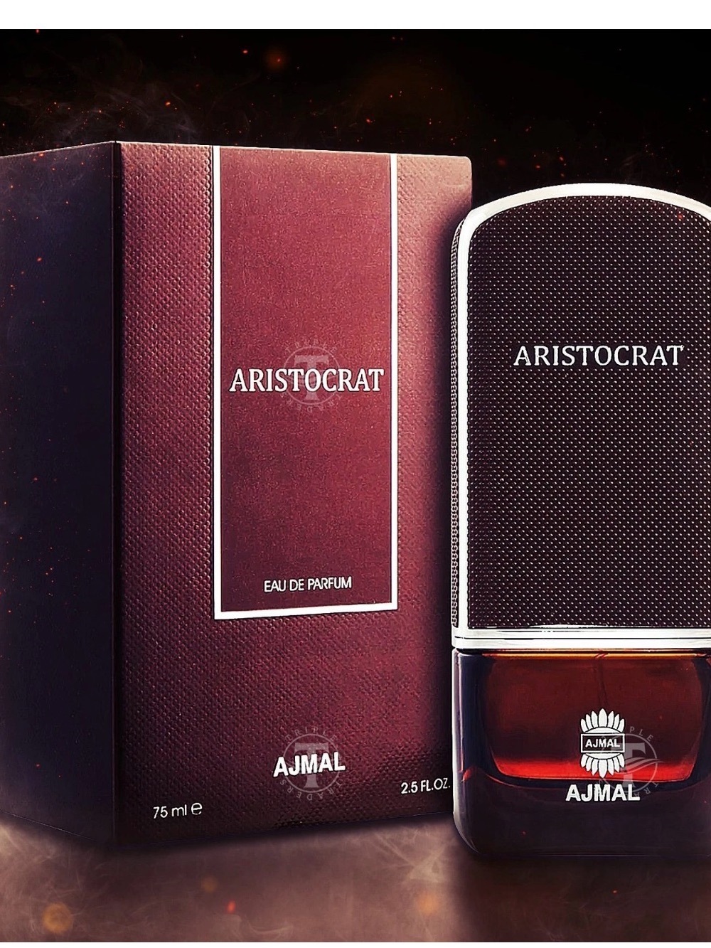 Ajmal Aristocrat Eau de Parfum - Dark Brown & Black Bottle